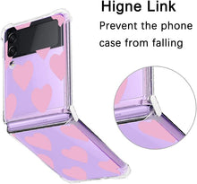 Load image into Gallery viewer, Samsung Galaxy Z Flip 4 Case Clear Pink Heart Design Protective Slim Case - Redpepper Cases