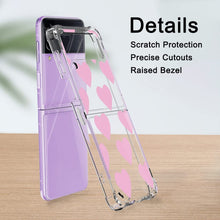 Load image into Gallery viewer, Samsung Galaxy Z Flip 4 Case Clear Pink Heart Design Protective Slim Case - Redpepper Cases