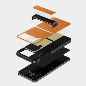 Samsung Galaxy Z Flip 4 Case, Premium Leather Phone Cover Retro (Orange) - Redpepper Cases