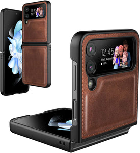 Samsung Galaxy Z Flip 4 Leather Case Phone Case (Black) - Redpepper Cases