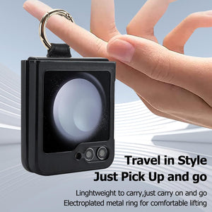 Samsung Galaxy Z Flip 5 with Ring Luxury Soft Rhomboid Protective Cover - Redpepper Cases