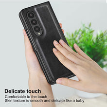 Load image into Gallery viewer, Samsung Galaxy Z Fold 4 5G Case, Galaxy Z Fold 4 Leather Case Black - Redpepper Cases