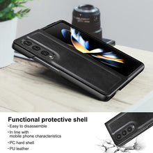 Load image into Gallery viewer, Samsung Galaxy Z Fold 4 5G Case, Galaxy Z Fold 4 Leather Case Black - Redpepper Cases
