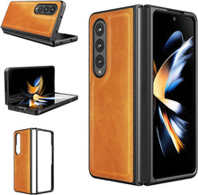 Load image into Gallery viewer, Samsung Galaxy Z Fold 4 5G Case, Galaxy Z Fold 4 Leather Case Black - Redpepper Cases