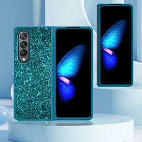 Samsung Galaxy Z Fold 4 Case Bling Glitter Cute Caser Girls Women -Blue - Redpepper Cases