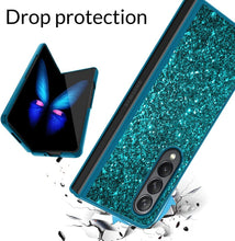 Load image into Gallery viewer, Samsung Galaxy Z Fold 4 Case Bling Glitter Cute Caser Girls Women -Blue - Redpepper Cases