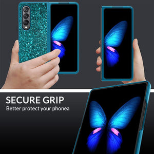 Samsung Galaxy Z Fold 4 Case Bling Glitter Cute Caser Girls Women -Blue - Redpepper Cases