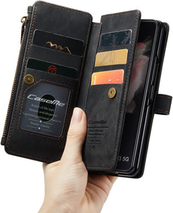 Samsung Galaxy Z Fold 4 Case Z Fold 4 Case Wallet Magnetic All-Inclusive Case (Black) - Redpepper Cases