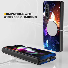 Samsung Galaxy Z Fold 4 Case,Samsung Z Fold 4 Case Glowing Butterfly - Redpepper Cases