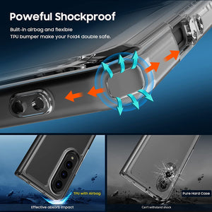 Samsung Galaxy Z Fold 4 Clear Case, Crystal Flexible Edges Hard Back (Pure Clear) - Redpepper Cases
