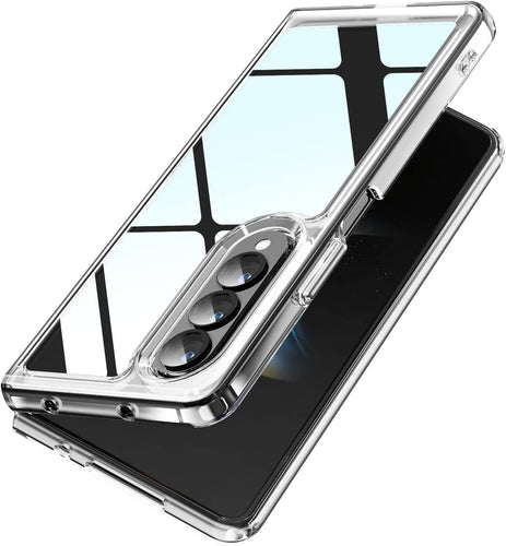 Samsung Galaxy Z Fold 4 Clear Case, Crystal Flexible Edges Hard Back (Pure Clear) - Redpepper Cases