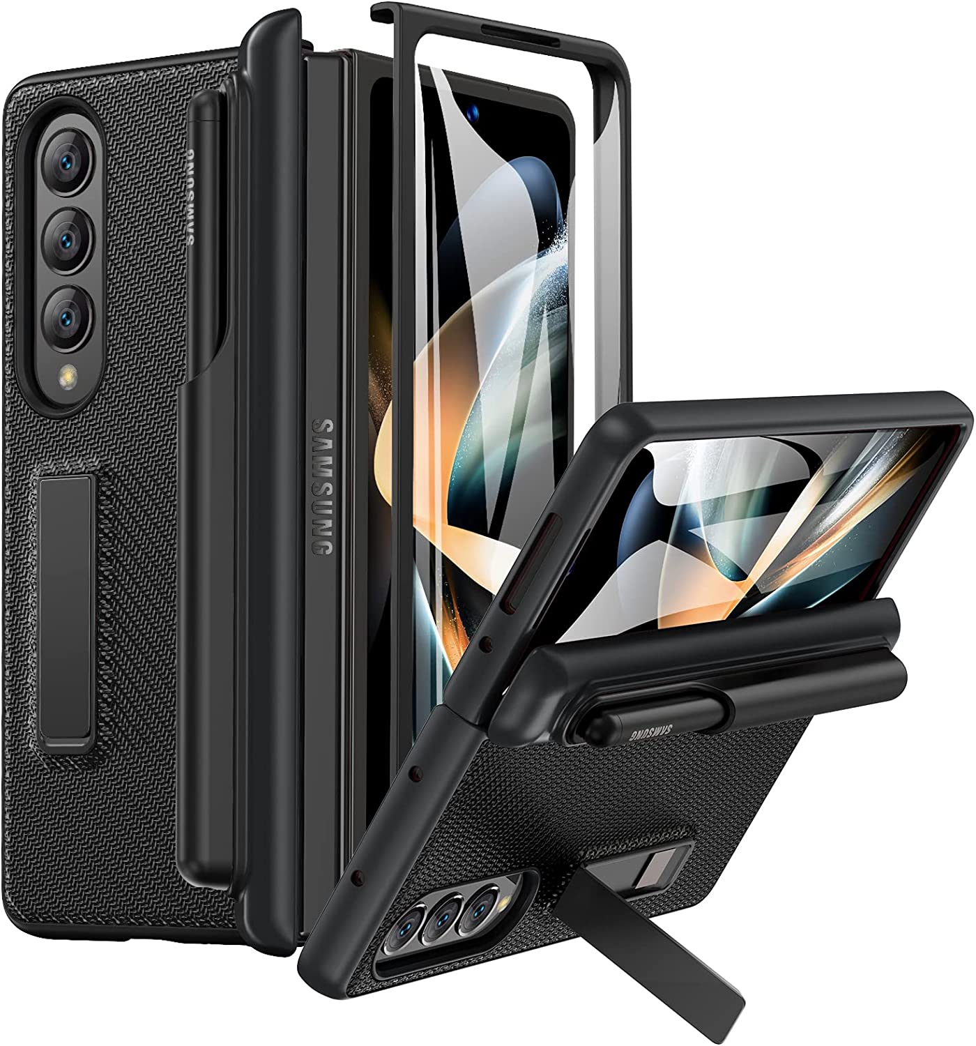 Samsung Galaxy Z Fold 4 Hinge Protection S Pen Holder Protective Phone Case - Redpepper Cases
