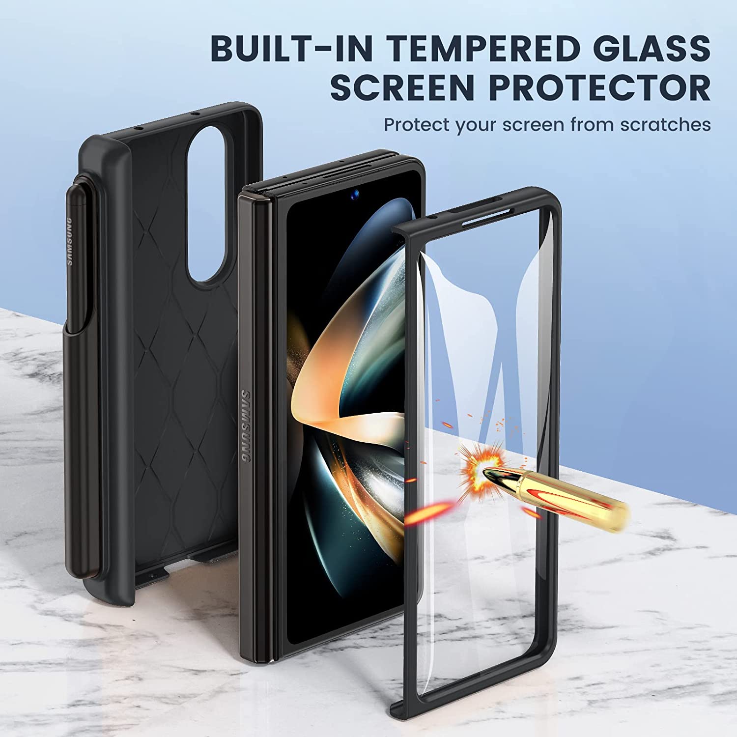 Galaxy Z Fold 4 Case, Samsung Z Fold 4 Case Screen Protector & S Pen C –  Redpepper Cases