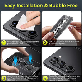 Samsung Galaxy Z Fold 5 5G Camera Lens Protector Case Cover Accessories Black - Redpepper Cases