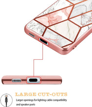 Load image into Gallery viewer, Samsung S21 Plus Rose Gold Marble Slim Fit Shockproof Hybrid Hard PC Soft TPU Bumper Case - Redpepper Cases