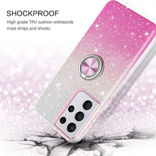 Load image into Gallery viewer, Samsung S21 Ultra Case, Slim Fit Glitter Sparkly 360° Ring Holder Mount Supported Protective - Redpepper Cases
