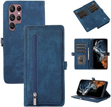 Load image into Gallery viewer, Samsung S23 Ultra Leather Wallet with 9 Card Slot Kickstand Flip Cover Case - Redpepper Cases