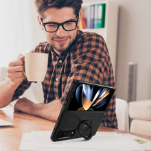 Load image into Gallery viewer, Samsung Z Fold 4 Case,Galaxy Z Fold 4 Case 5G Slim Kickstand Ring (Black) - Redpepper Cases