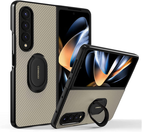Samsung Z Fold 4 Case,Galaxy Z Fold 4 Case 5G Slim Kickstand Ring (Black) - Redpepper Cases