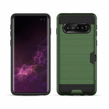 Load image into Gallery viewer, Slim Fit shockproof hard Case with built-in Credit Card / ID Slot Brushed Metal Texture for Samsung Galaxy S10/S10 PLUS - Redpepper Cases