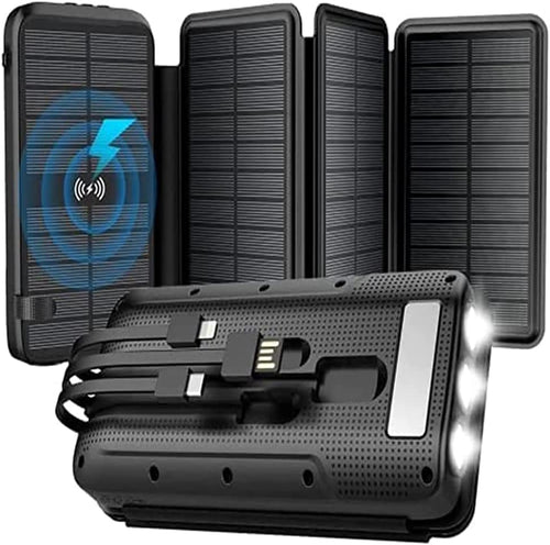 Solar-Charger-Power-Bank 43800mAh Qc3.0 Fast Charging Qi 10W Wireless Charger - Redpepper Cases