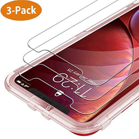 Syncwire Screen Protector for iPhone 11, iPhone XR (3-Pack), Anti-Fingerprint Tempered Glass Screen Protector (9H Hardness, 6X Stronger, Installation Frame, Bubble Free) [Not Edge to Edge] - Redpepper Cases