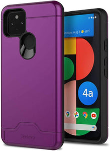 Teelevo Wallet Case for Google Pixel 4a 5G, Dual Layer Case - Purple - Redpepper Cases