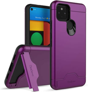 Teelevo Wallet Case for Google Pixel 4a 5G, Dual Layer Case - Purple - Redpepper Cases