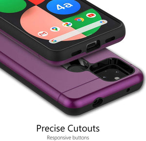 Teelevo Wallet Case for Google Pixel 4a 5G, Dual Layer Case - Purple - Redpepper Cases