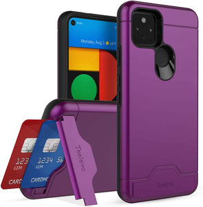 Teelevo Wallet Case for Google Pixel 4a 5G, Dual Layer Case - Purple - Redpepper Cases