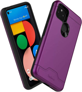 Teelevo Wallet Case for Google Pixel 4a 5G, Dual Layer Case - Purple - Redpepper Cases