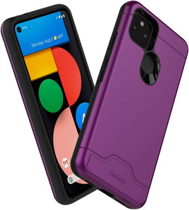 Teelevo Wallet Case for Google Pixel 4a 5G, Dual Layer Case - Purple - Redpepper Cases