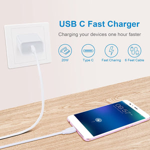 USB C Fast Charger for Google Pixel Pad Pro Samsung Galaxy 6FT Type C to C Cable - Redpepper Cases