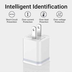 USB Wall Charger, LUOATIP Dual Port USB Cube Power Adapter Charger Plug Block - Redpepper Cases