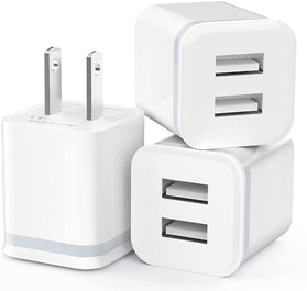 USB Wall Charger, LUOATIP Dual Port USB Cube Power Adapter Charger Plug Block - Redpepper Cases