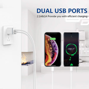 USB Wall Charger, LUOATIP Dual Port USB Cube Power Adapter Charger Plug Block - Redpepper Cases
