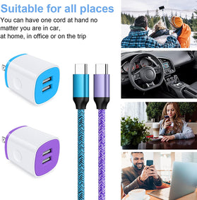 USB Wall Plug Block C Charger Cable Fast Charging Google Pixel Samsung Galaxy - Redpepper Cases