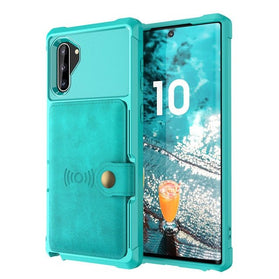 Wallet Flip Leather Kickstand Case for Samsung Note 10 10Plus Fit Magnetic Wireless Car Charger Mount Shockproof Protective Case - Redpepper Cases