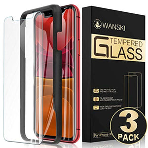 Wanski Screen Protector for iPhone xr/iPhone 11 (3 Packs) 0.33mm, iPhone Xr/iPhone 11 Tempered Glass Screen Protector with Advanced Clarity [3D Touch] 100% Touch Accurate - Redpepper Cases