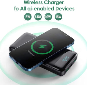Wireless Portable Charger Fast Charging Smart LED Display USB-C Power Bank - Redpepper Cases