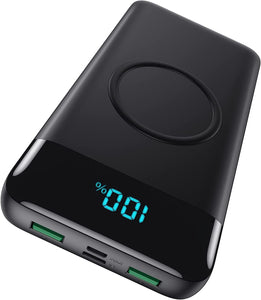 Wireless Portable Charger Fast Charging Smart LED Display USB-C Power Bank - Redpepper Cases