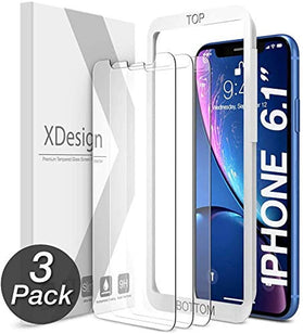 XDesign Glass Screen Protector Designed for iPhone 11 and iPhone XR (3-Pack) 6.1-inch Tempered Glass with Touch Accurate/Impact Absorb + Easy Installation Tray [Fit with Most Cases]- 3 Pack - Redpepper Cases